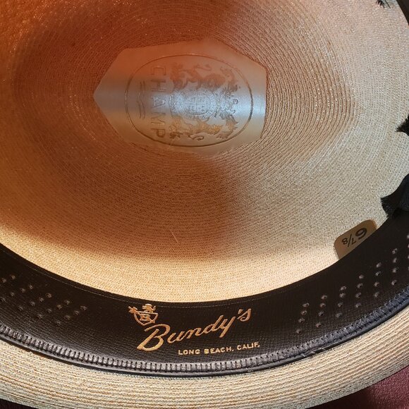 Champ Milan Trilby Fedora ~ 50s or 60s? ~ 6 7/8 ~ Panama Straw ~ NEVER WORN - Picture 9 of 11